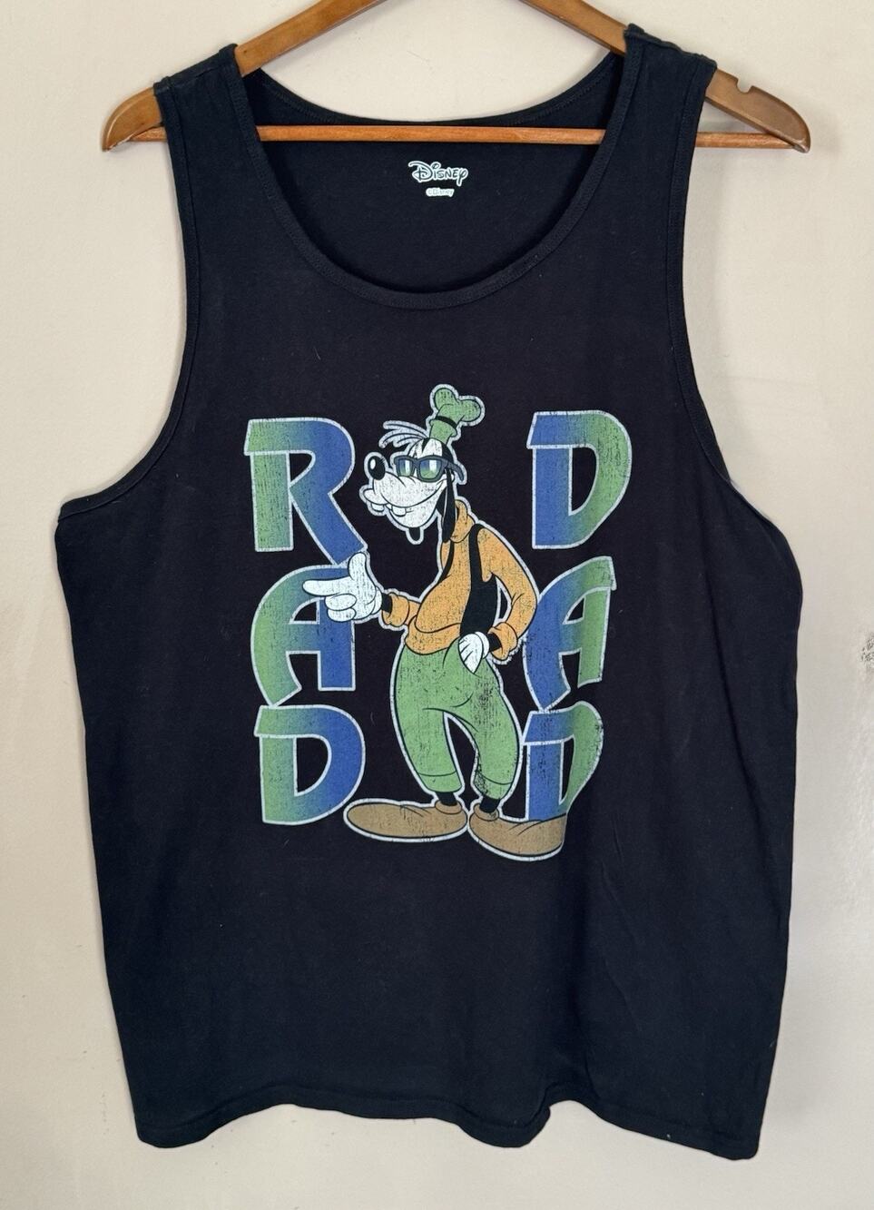 Disney Goofy Rad Dad Black Tank Top Muscle Shirt Large